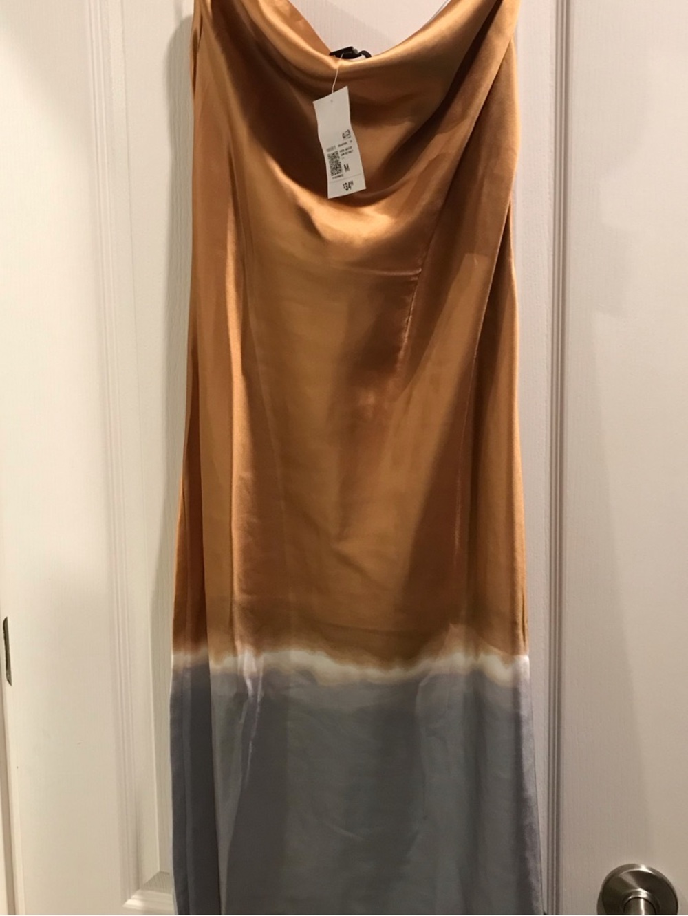 Forever 21 Strapless Satin Ombre Dress in Copper and Gray